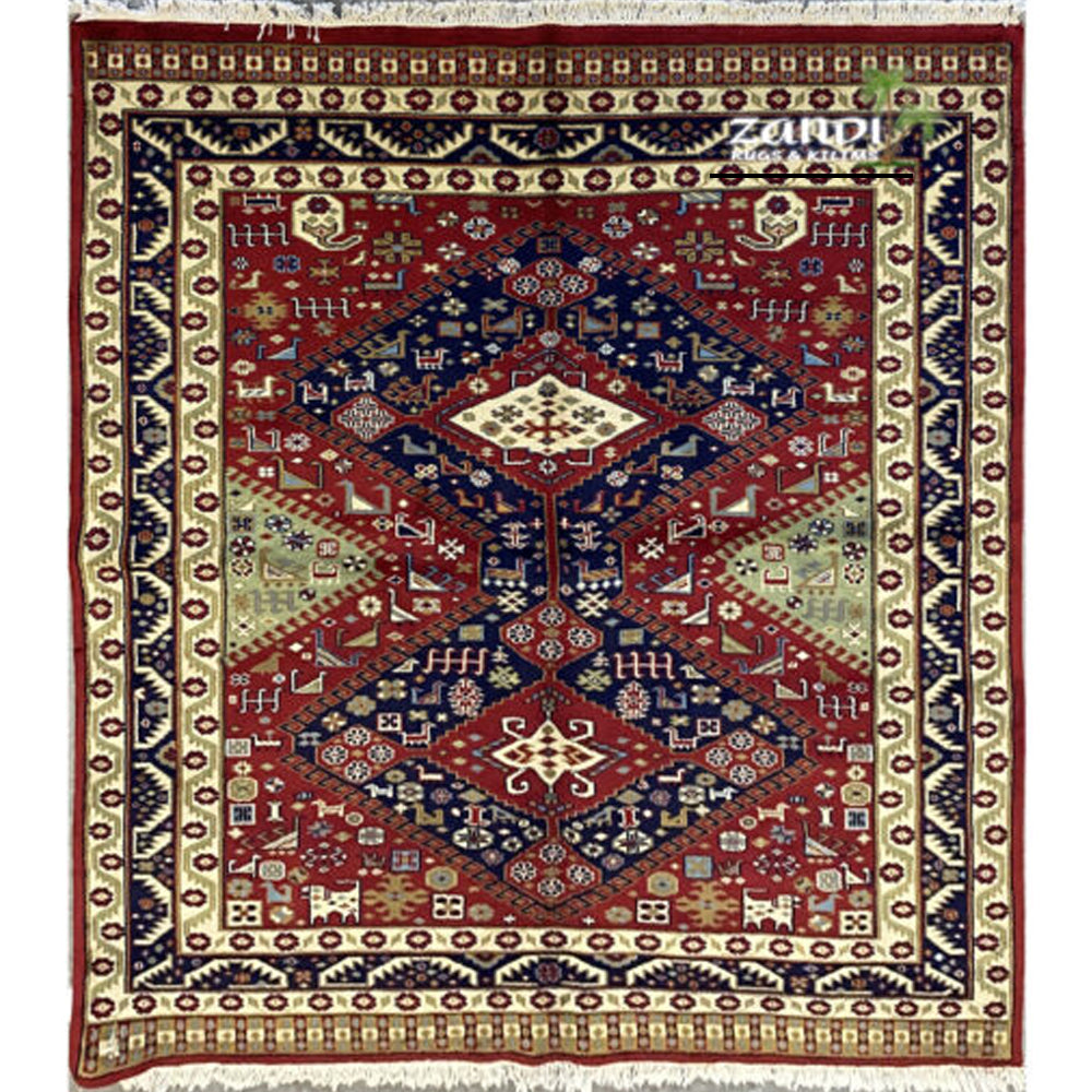 Indian Hand-Knotted Rug 7'11''X5'1''